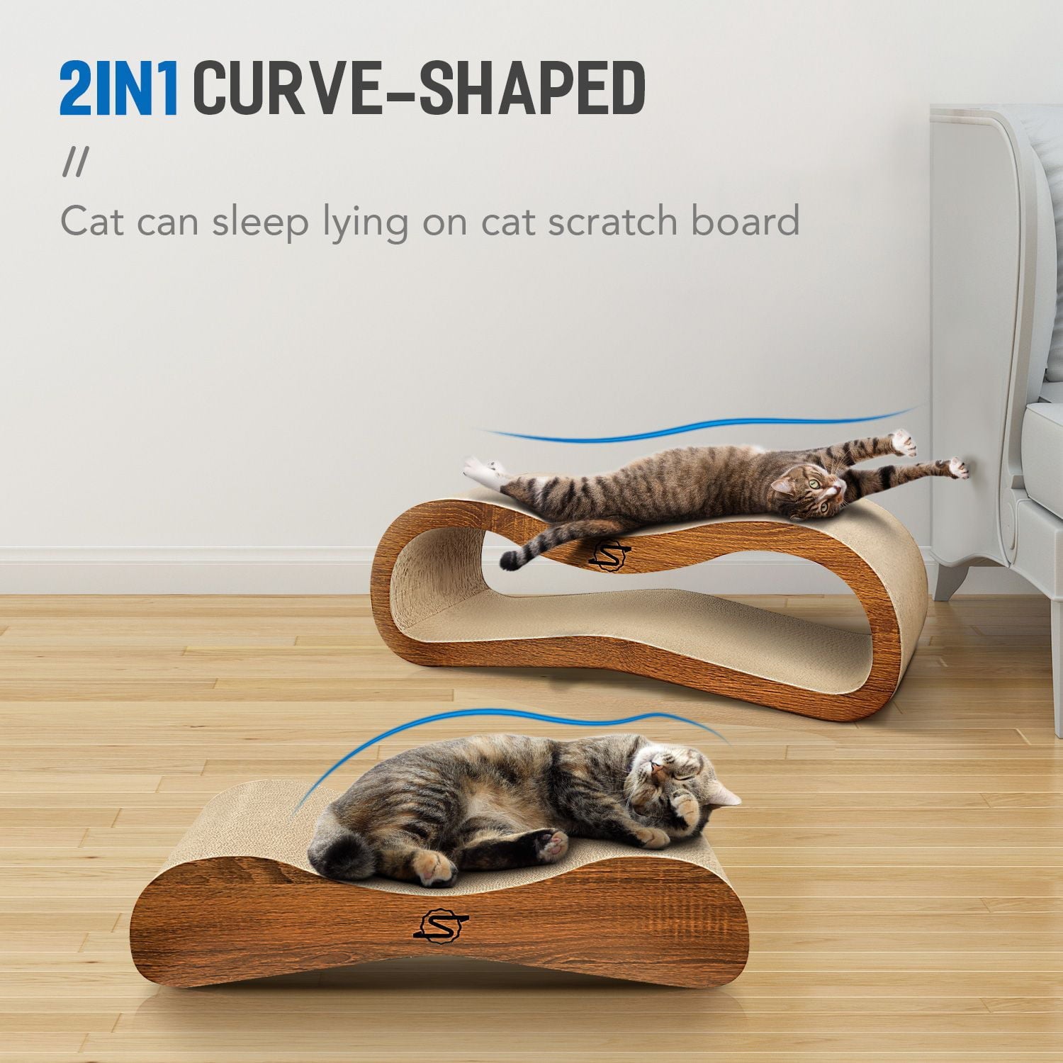 Scratchme 2 In 1 Cat Scratcher Cardboard Lounge Bed Scratching Post